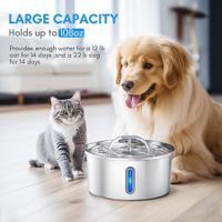 Automatic Pet Water Fountain with Night Illuminating LED Light,Large 108oz/3.2L capacity,Circulating filtration system for clean & Fresh Water