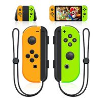 Wireless Controllers Left & Right Replacment for Switch with Dual Vibration, Wake-up Function, and Motion Control (Yellow & Green)