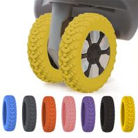 Yellow 8-Piece Set of Shock-Proof Wheel Covers - Silent Guard for Luggage Compartment