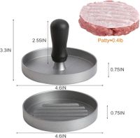 Premium Aluminum Burger Press with 40 Non-Stick Wax Patty Papers for Quick and Easy Patty Making for Kitchen and Grill