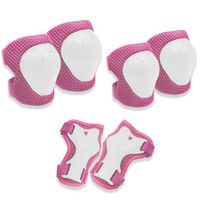 6-PC 3-in-1 Kids Protective Gear Set with Knee Pads and Wrist Guards - Perfect for Skating, Cycling, and Scootering (Pink)