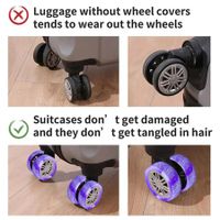 8-Piece Trolley Caster/Luggage Wheels Silicone Protector Cover Set for Smoother, Quieter Travel-DIY Color Light Blue And Deep Blue