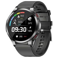 Smart Watch with Glucose Monitoring and 24/7 Tracking: Real-Time Glucose, Rate, and Temperature Data Black