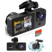 1080P Cars Dash Camera with Night Vision, Free 32GB SD Card, a2.0In IPS Screen, 170 Degree Wide Angle,WDR,24H Parking Mode,Loop Recording