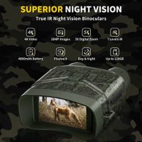 See in the Dark 4K Night Vision Binoculars with Large Screen and 32GB Memory Card for Photo and Video Capture(Green)