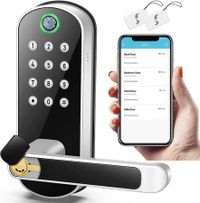 Keyless Fingerprint Biometric smart Door Lock with Fingerprint, Keypad, and Passcode Access