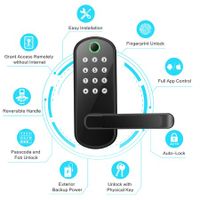 Smart Lock with Keyless Entry: Fingerprint, Keypad, Biometric and Digital Access for Your Front Door (Black)