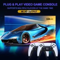 4K Retro Game Console with 10000 Games: 2.4G Wireless Controller, 64GB Storage, and HD Graphics for Linux Android System