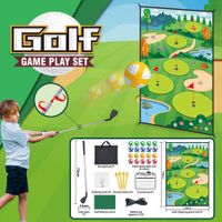 Family Fun Golf Chipping Game with Sticky Balls, Darts, durable game mat with realistic putting greens & obstacles for Indoor Outdoor Play, great gift for golf enthusiasts of all ages