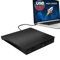 External USB 3.0 DVD Drive,Portable CD/DVD Player+/-RW Drive CD ROM Burne for Laptop Desktop PC Windows Linux OS Apple Mac Wide Compatibility