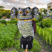 Upgraded 360° Motion-Activated Owl Decoy to Repel Frighten Birds and Squirrels for Garden Yard