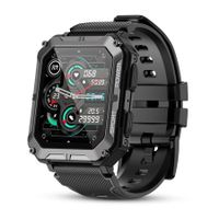 Outdoor Tactical Smartwatch with IP68 Waterproof,Bluetooth Calls(Answer/Dial Calls),1.83" high-definition display,Compatible with both iOS and Android smartphones(Black)