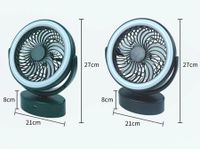 Portable Camping & Tent Fan with Hanging Hook, 3000mAh USB Battery, LED Lights, for Desk, Bedroom, Travel & Emergencies