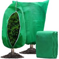 2-Pack Large Plant Covers for Freeze Protection: Frost Cloth Tree Covers with Zipper and Drawstring