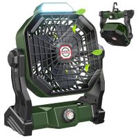 Portable Desk Fan with LED Lantern: Rechargeable, Quiet Camping Fan with Hanging Hook for Personal Cooling