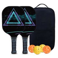 Lightweight Pickleball Paddles set with 4 Pickleball Balls and 1 Bag,Fiberglass Surface