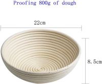 22*8.5CM Round Bread Proofing Basket with Proofing Cloth: Handmade Banneton Basket for Sourdough Bread Baking