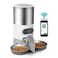 Stainless Steel Smart Auto Cat Timing Feeder,Double Meal Dispenser for Cats and Dogs with Remote Feeding App