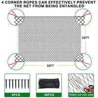 25'x50' durable Bird Netting Fence with 3/4" Mesh-Durable and Effective Solution for Chicken Coops,Fruits,Trees