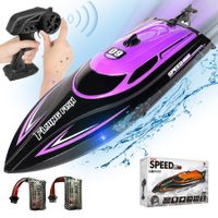 20+ MPH RC Boat with 2 Rechargeable Batteries: Fast Remote Control Boat for Pools and Lakes, Perfect for All Ages