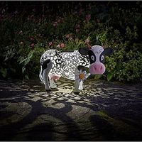 Enchanting Garden Decor: Smart Resin Daisy Cow Solar Light (30x20x18cm)