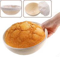 Complete Sourdough Bread Proofing Kit with 23cm round banneton basket & jar for convenient & successful bread making