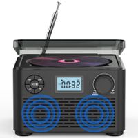 Portable Rechargeable CD Boombox with Bluetooth,Stereo Speakers,FM Radio,Support CD/MP3,USB/TF Card,Headphone Jack