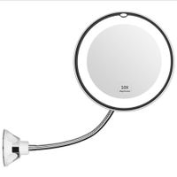 10X Magnifying 360° Rotating Makeup Mirror with LED Light - Foldable Vanity Mirror for Precise Makeup