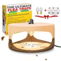 Effective Pest Control Flea & Bed Bug Trap with Sticky Dome, 2 Replaceable Glue Discs，Natural Insect Killer Non-Toxic & Odorless Safe for Kids/Pets