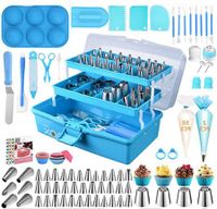 236-Piece Baking Accessories Set with Storage Case for Cupcake, Cookie, Frosting, and Fondant Decoration