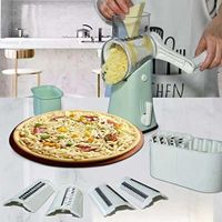 5-in-1 Rotary Cheese Grater, Shredder, Vegetable Cutter,Nuts Grinder， Multifunctional Mandoline Slicer for Home Use