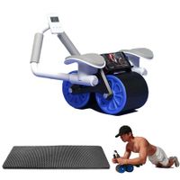 Automatic Rebound Ab Roller with Elbow Support, Timer, and Phone Holder: Core Strengthening Fitness Trainer for All