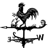 Charming Metal Rooster Weathervane Accurately Indicates Wind Direction for Your Garden or Patio