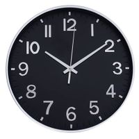 Modern Wall Clocks Battery Operated,12 inch Silent Non Ticking Round Clock for Wall,Wall Clock for Kitchen Bedroom Living Room Office Classroom Decor (Black and Silver)