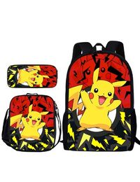 3-Piece Pokemon Backpack Set 40cm Travel Backpack & Multi-Function Daypack Large Capacity & Durable Construction Perfect for School, Travel, and Everyday Use