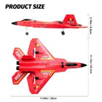 RTF F-22 Raptor RC Airplane: 2.4Ghz 6-Axis Gyro with Light Strip, Perfect for Kids and Beginners(Red)