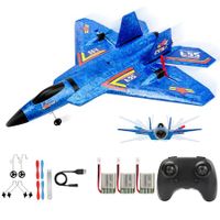 Remote Control Ready-to-fly F-22 Airplane Raptor with advanced 2.4Ghz technology for precise control & long range,Stable 6-axis,Bright LED light strip-Perfect Gift idea