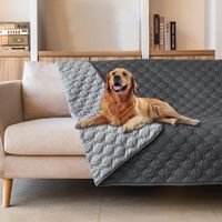 Waterproof Dog Bed Cover Pet Blanket Mattress Protectors with Non-Slip Base for Sofa,Furniture,Car(100*130cm Dark Grey)