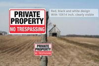 Protect Your Property: Durable No Trespassing Signs (14"x10", 2-Pack) with Rust-Resistant Aluminum and UV-Resistant Ink,Up to 7 Years Use