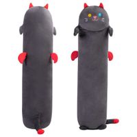 20" Kawaii Black Cat Plush Body Pillow - Cuddly and Cute Stuffed Toy for Relaxation, Decoration, or as a Gift