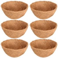 100% Natural Coconut Fiber Round Hanging Basket Liners for Flowers and Vegetables(6 Pack 12 Inch)