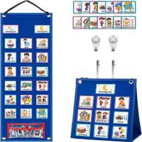 Calendar Chart Kids Visual Schedule 2 in 1 Autism Chore Routine 70 Cards Behavioral Tool Wall Planner Home School