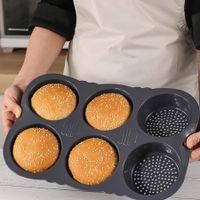 Silicone Hamburger Bread Mould for Homemade Bread, Burger Buns, and Muffins (10 cm Diameter)