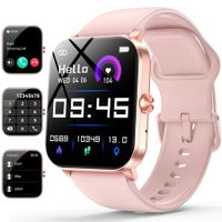 Smart Watch 1.85 inch for Men Women (Answer/Make Call)IP68 Waterproof Fitness Activity Tracker 120+ Sport Modes for Android iOS(Pink)