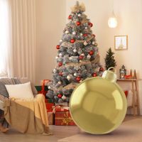 30cm Inflatable Christmas Ornament Outdoor PVC Inflatable Decorated Ball for Holiday Party Garden Yard Indoor Xmas Decorations (Yellow)