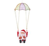 Tumbling Santa with Music Funny Parachute Santa Claus Ornament for Christmas Tree and Party Home Decor