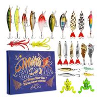 Fishing Advent Calendar 2024, 24 Days Christmas Countdown Fishing Lures Tackle Set for Men Teen Boys, Xmas Surprise Gift for Fisher