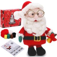 Santa Claus Handmade Wool Felt Christmas Tree Ornaments DIY Desktop Decorations for Holiday Gift Ideas