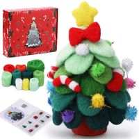 Christmas Tree Handmade Wool Felt Christmas Tree Ornaments DIY Desktop Decorations for Holiday Gift Ideas