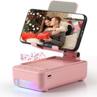 Cell Phone Stand with Bluetooth Speaker and Led Color Changing Light,Unique Gifts for Women Dad Her Husband,Birthday Gifts for Men (Pink)